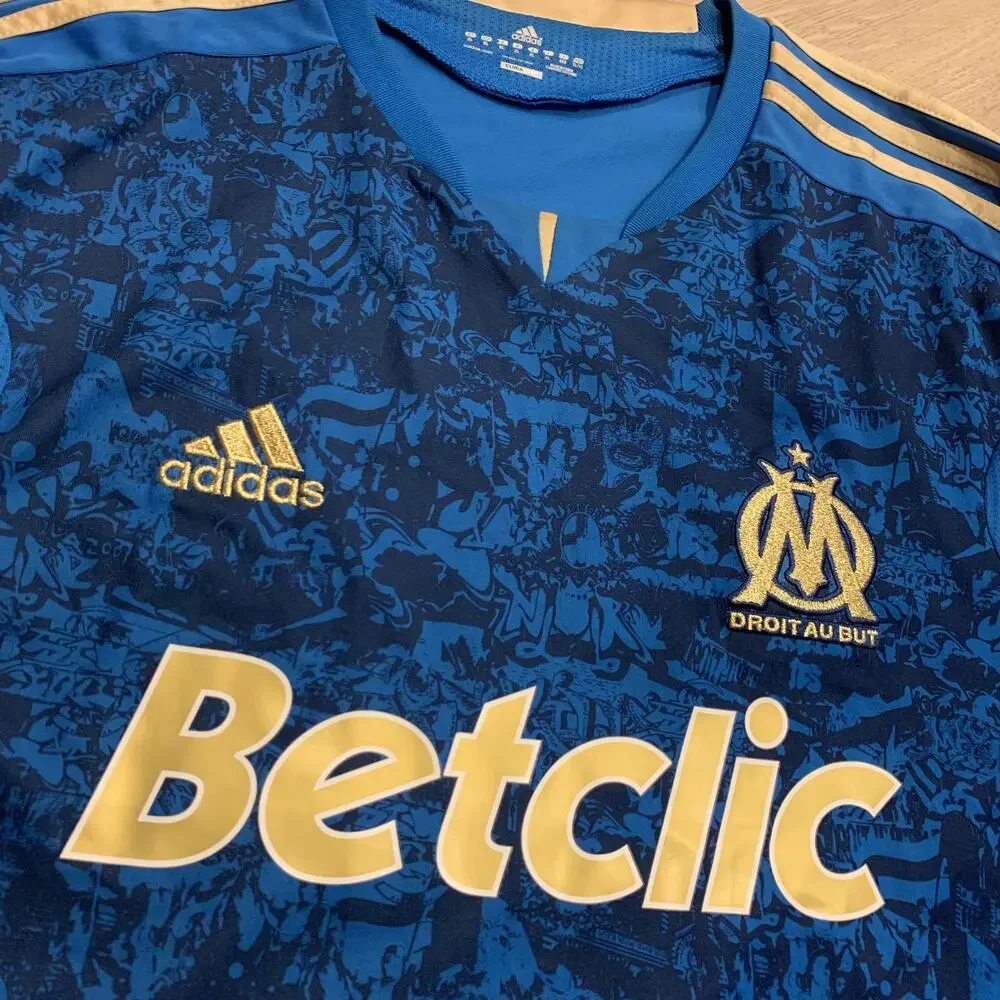 Adidas Olympique de Marseille FC 2011/12 Soccer Jersey #13 Football Mens XL Blue